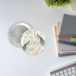 Pin Button Motif Pattern Peacock Size 75mm